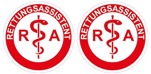 2 Stück Helmaufkleber – Rettungsdienst Aufkleber 40mm – selbstklebend & transparent – langlebige Qualität für Helm, Fahrzeug & Ausrüstung – Motiv mit Äskulapstab