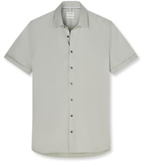 OLYMP Herren Hemd Kurzarm Schlank 200312 | Hemd, keine Manschette, Body Fit, 97%Baumwolle/3%Elastolefin