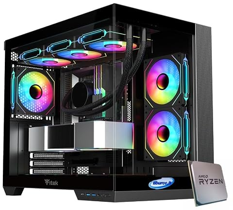 Tiburcc Gaming PC doppia camera 3xFan R5 7500F 16GB RAM 1TB NVMe WIFI Bluetooth (Rtx 5060Ti 8GB)