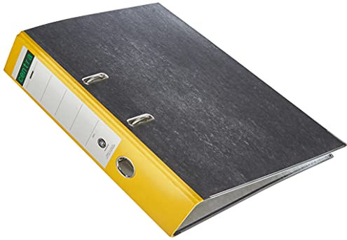 Centra 220120 Standard-Ordner (grauappe RC, mit Wolkenmarmor-Papier-Kaschierung, A4, 8 cm Rückenbreite) gelb, Single