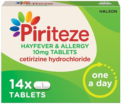 Piriteze Hayfever & Allergy Antihistamine Tablets, Allergy Relief, Cetirizine, 14s
