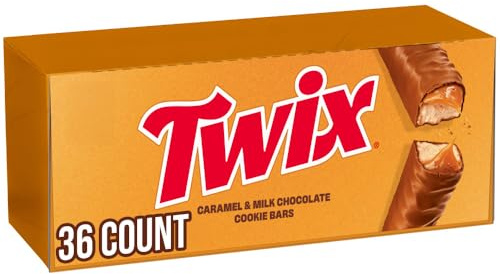 TWIX Bulk Chocolate Candy Individually Wrapped, Full Size, Caramel Chocolate Cookie Candy Bar, Perfect for Snacks, Parites, Goodie Bags, Holidays 36-Count Box