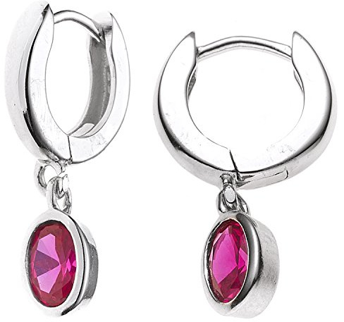 Jobo Damen-Creolen aus 925 Sterling Silber mit Zirkonia oval