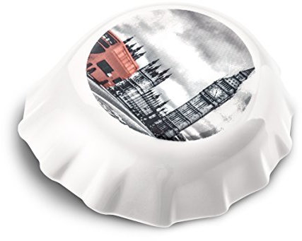 koziol 3773525 Plopp London Flaschenöffner mit Druck, Thermoplastischer Kunststoff, weiß, 8.5 x 7.7 x 2.4 cm