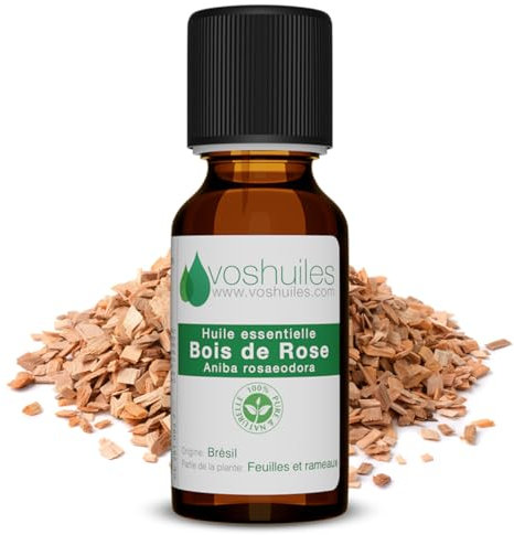 Voshuiles - Huile Essentielle Bois de Rose - 5ml - 100% Pure et Naturelle - HEBBD - Entreprise Française
