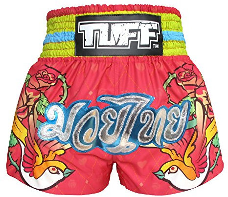 Tuff Sport Box-Shorts, Muay-Thai-Shorts für Damen und Mädchen, Kick, Kampfsport, Training, Fitnessstudio, Rosa, Mittel