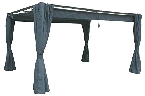 Hespéride - Rideaux pour tonnelle Palmeira Ardoise (4 Rideaux)