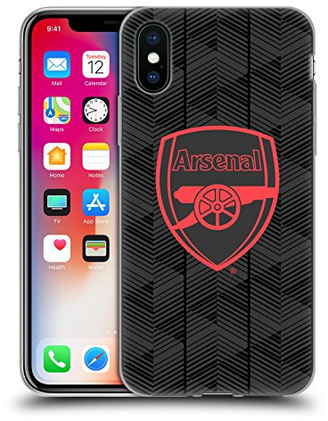 Head Case Designs Offizielle Arsenal FC Schwarz Wappen und Gunners Logo Gel Handyhülle Hülle [Militärischer Schutzgrad] Kompatibel mit Apple iPhone X/iPhone XS