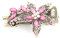 FRCOLOR Vintage Damen Kristall Haarspangen Haarspange (Pink) - Blumenmuster - 1 Stück (1er Pack)