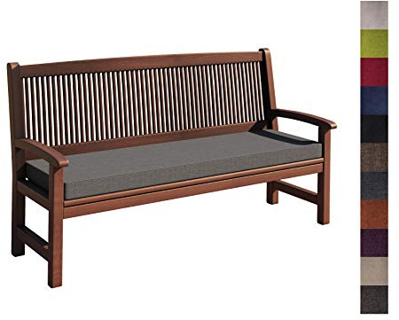 sunnypillow Bankauflage Outdoor - Stuhlkissen mit abnehmbarem Bezug - Sitzkissen für Bank - Bankpolster Polsterauflage Auflage für Gartenbank - 130 x 30 x 5cm - Bankkissen für Gartenmöbel Grau