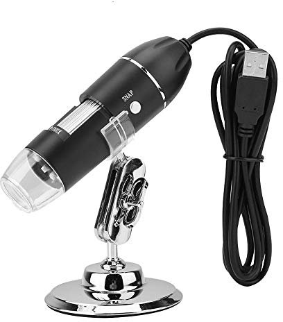 LED Mikroskop, 50X-500XVergrößerung Mikroskop Kamera, 0,3 MP USB Digitales Mikroskop Lupe für Computer mit Halter