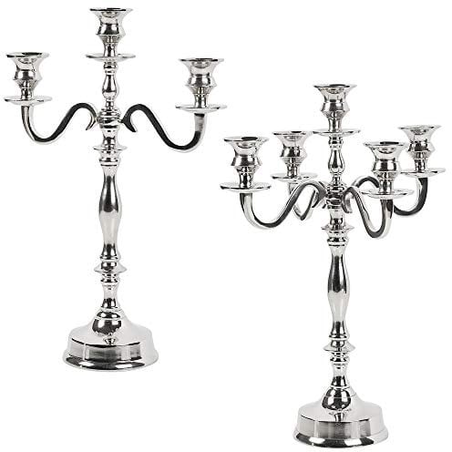 URBNLIVING Superior 3/5 Arm Metal Candelabra Candle Holder Stand Wedding Dinner Home Decor 39 Cm (5 Arm)