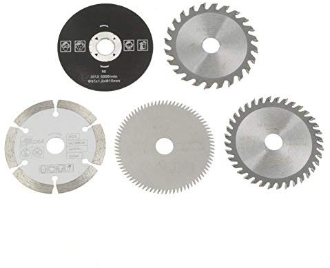 5pcs Alliage Lame de scie circulaire-15mm Mini Lame de scie Circulaire en carbure pour Outils de Coupe (diamètre intérieur 85mm)