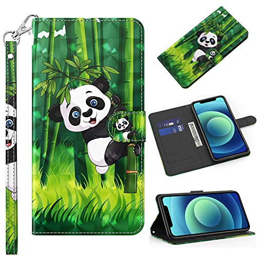 GLANDOTU Apple iPhone 7 /6s /6/8 /SE 2022/SE 2020 Case Flip Wallet PU Leather Cover with Magnetic Button Standing Funstion Full-Body Protective Phone Cases - Panda