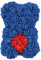 FeiWen Orso Fiore Rosa 10 Pollici Orsacchiotto di Peluche Fiori Artificiali Festa della Mamma, Anniversario con Acquazzone Nuziale con (Blu 2)