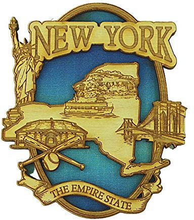 New York Magnet für Kühlschrank, Holz geschnitzt, NYC Empire State Souvenirs, 8,1 cm