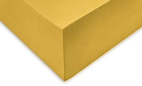 Heckett and Lane Spannlaken Zo!Home 1 Spannbettlaken 90x210-220cm 100% Baumwolle Mako-Satin Ochre Gold