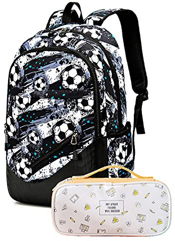 Asge Schulrucksack Jungen Teenager Mädchen 2-teilig Backpack Groß Rucksack Kinder Schultasche für 8-15 Jahre School Bags for Boys Wasserdicht Schulranzen mit Kawaii Federmäppchen