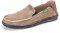 Xinghuanhua Alpargatas para hombre, zapatos casuales, de lona, sin cordones, planos, para conducir, botes, mocasín, ligeras, transpirables, zapatillas, caqui, 45 EU