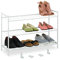Relaxdays Metall Schuhregal, 3 Ebenen, erweiterbar, Flur Schuhgestell HBT 50 x 70 x 26 cm, 9 Paar Schuhe, offen, weiß