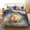 huitutu 3D Löwe Muster Bettwäsche Set 135x200cm Brauner Löwe Bettbezug für Kinder Jungen Teenager Mann Tröster Abdeckung Wild Animals Dekorative Betten Set +1 Kissenbezüge 80 x 80cm