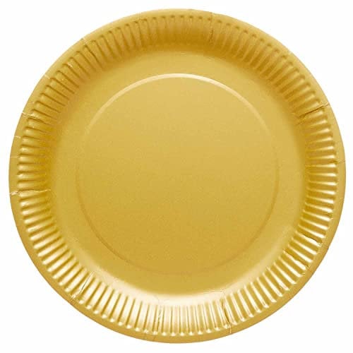 Amscan 9915400-214-66 - Gold Eco-Friendly Recyclable Paper Party Plates - 8 Pack