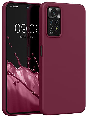 kwmobile Carcasa Compatible con Xiaomi Redmi Note 11 Pro/Note 11 Pro (5G) / Note 12 Pro (4G) Funda - Case TPU y Silicona antigolpes - Apto Carga inalámbrica - Rojo Vino