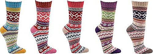 WOWERAT Norwegersöckchen, „Hygge“ hautsympathische Baumwolle, flauschig weich für Teenager und Damen 3er-BÜNDEL (Gr.35-38, pink-lila-gelb)