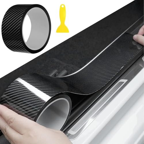 Norhogo Cars Door Edge Film, Black 5D carbon fibre car stickers, carbon fibre tape, Cars Sill Protectors Strips with Scraper, for Car Guard/Front and Rear Bumper/Door Sill Protector, 5CM*5M