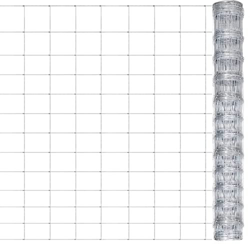 XIAOGUANG Gartenzaun, Maschendrahtzaun, Volierendraht, Wühlmausgitter, Maschendrahtzaun, Kaninchenzaun, Geflügelzaun, Kaninchendraht, Verzinkter Stahl 50x12,5 m Silbern