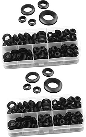 TEHAUX 210pcs Rubber Grommets Assortment for Wiring Hole Plugs Rubber Gaskets for Automotive Wire and Plumbing Use