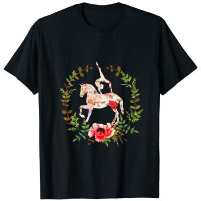 Blumenkranz Pferd Voltierung Reiten Reiten Frauen T-Shirt