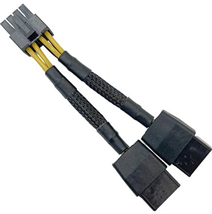 COMeap NVIDIA Lot de 2 câbles d'alimentation pour carte graphique CPU 8 broches mâle vers double PCIe 8 broches femelle pour Tesla K80/M40/M60/P40/P100 12,2 cm