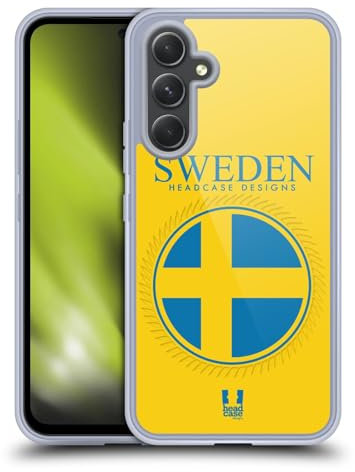Head Case Designs Sweden Swedish Sverige Flag Fahne Flicken 2 Gel Handyhülle Hülle [Militärischer Schutzgrad] Kompatibel mit Samsung Galaxy A54 5G