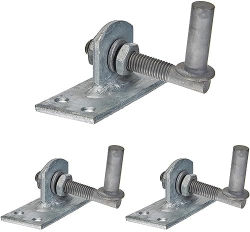 Alberts 318758 Kloben zum Anschrauben | verstellbar um 20 mm | feuerverzinkt | Dornmaß Ø13 mm | Platte 100 x 40 mm (Packung mit 3)