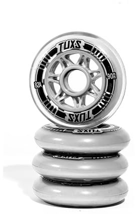 Tuxs Inlineskates Rollen 82A Inline-Rollen Ersatzrollen Rollen für Inlineskating Freizeit-Skaten drinnen und draußen (90 x 24 mm)