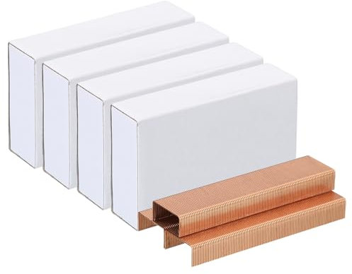 PATIKIL Heftklammern für Hefter 4 Pack(1000Stk Heftklammern pro Pack) 26/6 Standard 1/4 Länge Heftklammern Staufrei für Zuhause Bürobedarf Rose Gold