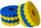 kychenBase CPF-30000 / CPA-30000 / GPF-30000 Teichfilter Schwämme – Filtermatten für Teichfilter, Ersatz Filtermedien, Filterschwämme (3 x Blau Grob, 4 x Gelb Fein, Ø 360 mm)