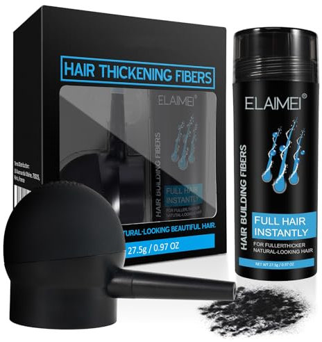 Professional Hair Building Fibers - Fibre Hair Powder Concealer for Men & Women, Dark Brown for Bald Spots & Thinning Hair