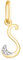 Rodium - Goldene Anhänger, Buchstabe S mit Zirkonen, 14 Karat Gold/ 585er Feingehalt, Charms für Halskette oder Ketten Armband, Idealer Goldener Schmuck für Damen, Kettenanhänger für Goldschmuck