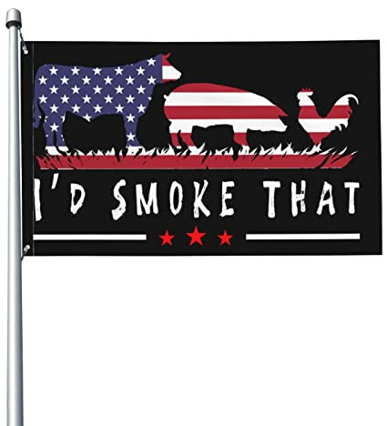 Garten Flaggen Ich Würde Diesen Patriot Bbq Barbeque Cook Chef Rauchen Personality Flags Lebendige Farbe Balkonflagge Weatherproof Feiertage Flags Für Party Festival Parade 90x152cm