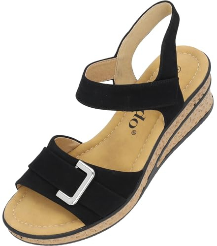 Palado Damen Keilsandalen Vemlu - modische Sandaletten mit Absatz - Elegante Sandalen für Frauen - bequeme Sommerschuhe