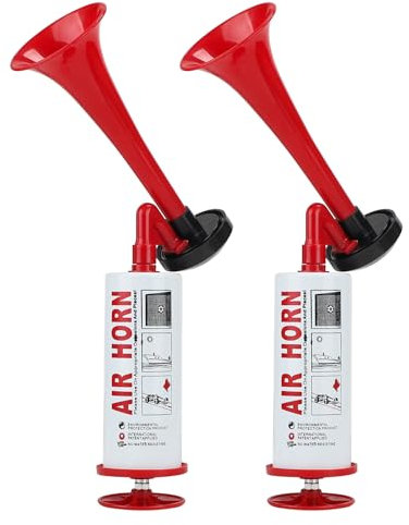 SUPAWAY Manuelles Signalhorn Handheld Air Horn Sehr Lautes Lufthorn Stadion Laut Horntrompete Party Horn fLufthornKrachmacher ür Sportveranstaltungen, Bootfahren, Geburtstage, Graduierung, Rot-2Pcs