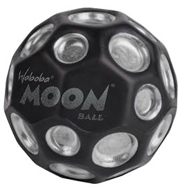 Sunflex® x Waboba® Moon Ball Dark Side Silber | Springball | Springender Gummiball | Spielball | Ballkrater Erzeugen knallendes Geräusch | Leicht Greifbar | Flummies für Kinder | Bouncing Ball
