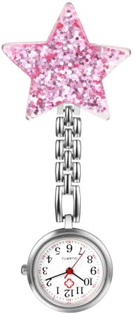 Silverora Taschenuhr Krankenschwester Uhren Schwesternuhren: Gut Lesbare Schwester Uhren mit Clip Fob Uhr Ansteckuhr Pulsuhren Hilfsuhr Arbeitsuhr für Ärzte Pflege Rosa