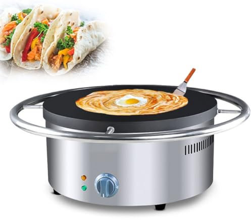 SUCRFXJ Electric Crepe Pancake Maker, 3000W Commercial Hot Plate Baking Pan Frying Crepes Making Machine, 50-300℃ Temperature Control, Nonstick Pancake Crepe Machine for Eggs Bacon Kitchen Restaurant