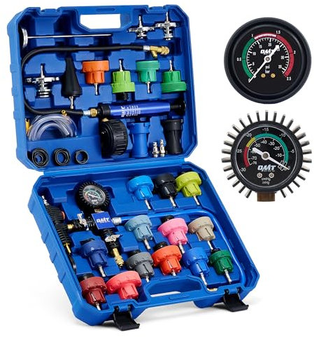 Orion Motor Tech Coolant Pressure Tester Kit, 31pc Master Coolant Vacuum Refill Kit with 23 Radiator Adapters, Radiator Cooling System Pressure Tester Kit with Vacuum Pump Vacuum Purge & Refill Tool