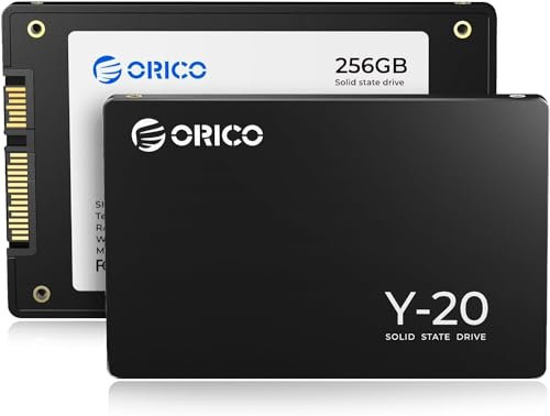ORICO SATA SSD 256G, 2.5 Internal SSD, Up to 550MB/s, Laptop and Desktop (PC) Compatible, 3D NAND SSD with SLC Cache, Solid State Drive (Black)-Y20