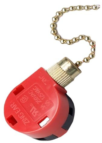 Interruptor extracción del ventilador techo 125/250V 3/6A 3 velocidades 4 cables Reemplazo ventilador techo con control cadena tracción Reemplazo interruptor control velocidad para Luz pared (Oro)