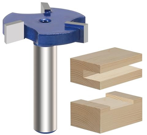 Vearter CNC Spoilboard Surfacing Router Bit, 6.35mm (1/4'') Shank Slab Flattening Router Bit, 3 Wings Carbide Rabbet Slot Cutter for Woodworking, Wood Planing - 25.4mm D, 6.35mm H